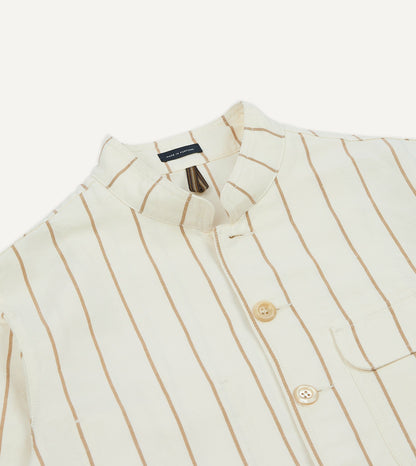 Drake's Ecru Stripe Canapa Forestière Jacket