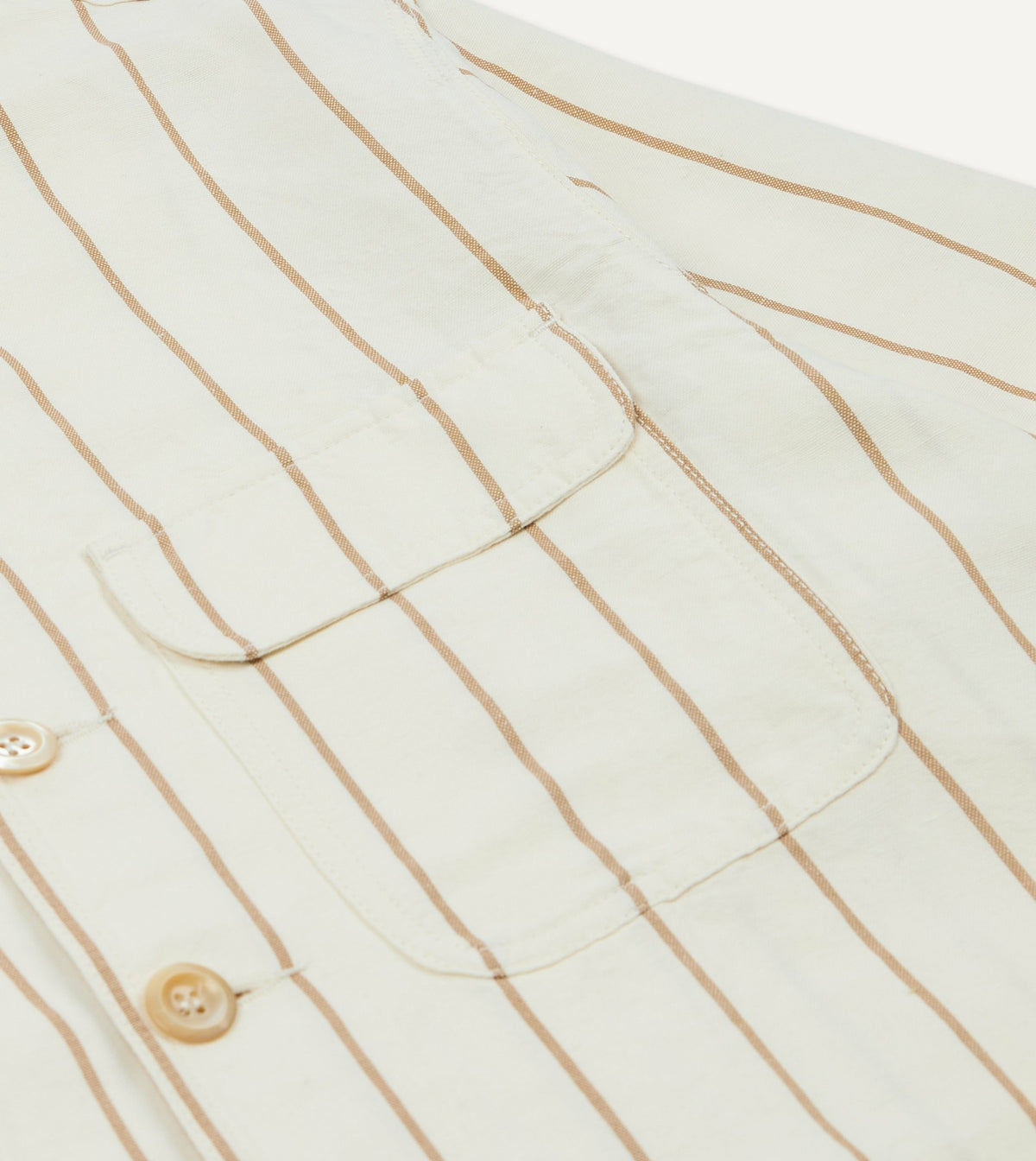 Drake's Ecru Stripe Canapa Forestière Jacket