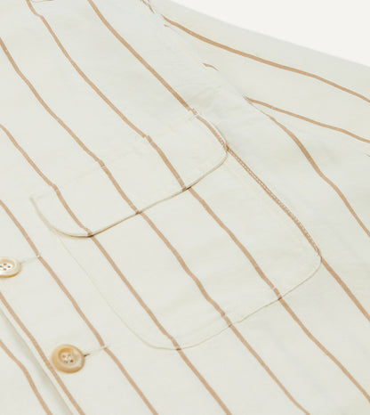 Drake's Ecru Stripe Canapa Forestière Jacket