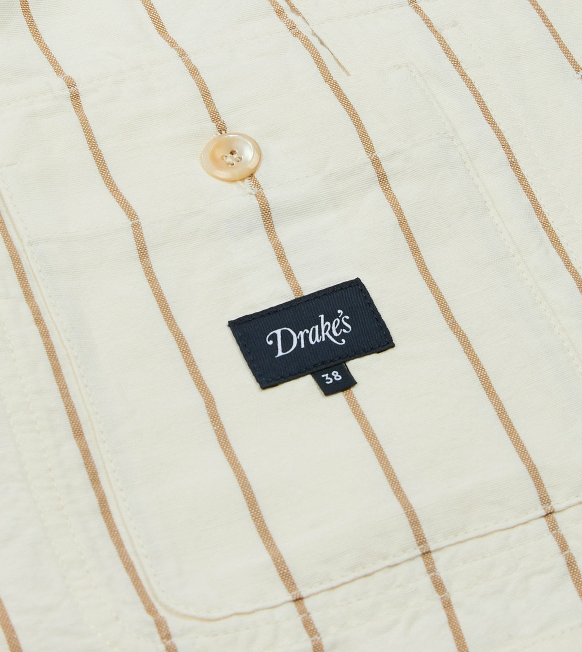 Drake's Ecru Stripe Canapa Forestière Jacket