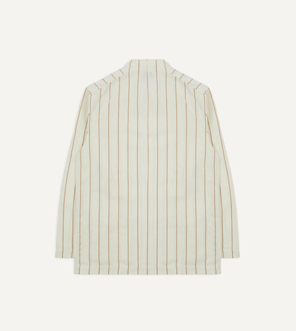 Drake's Ecru Stripe Canapa Forestière Jacket