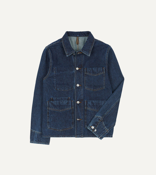 Drake's Stone Wash Denim Work Jacket