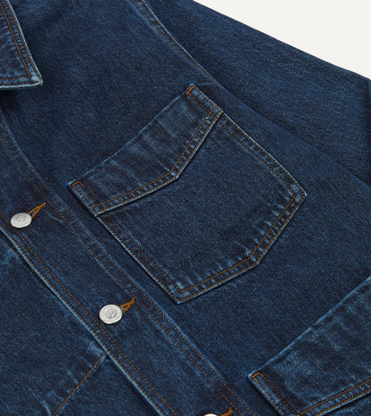 Drake's Stone Wash Denim Work Jacket