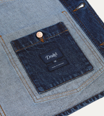 Drake's Stone Wash Denim Work Jacket