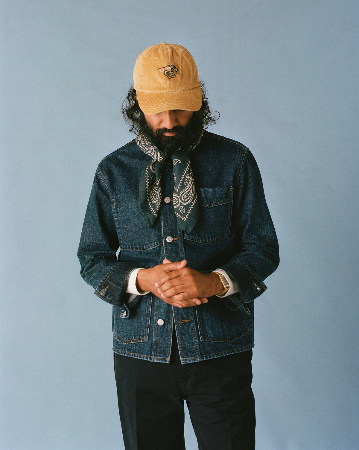 Drake's Stone Wash Denim Work Jacket