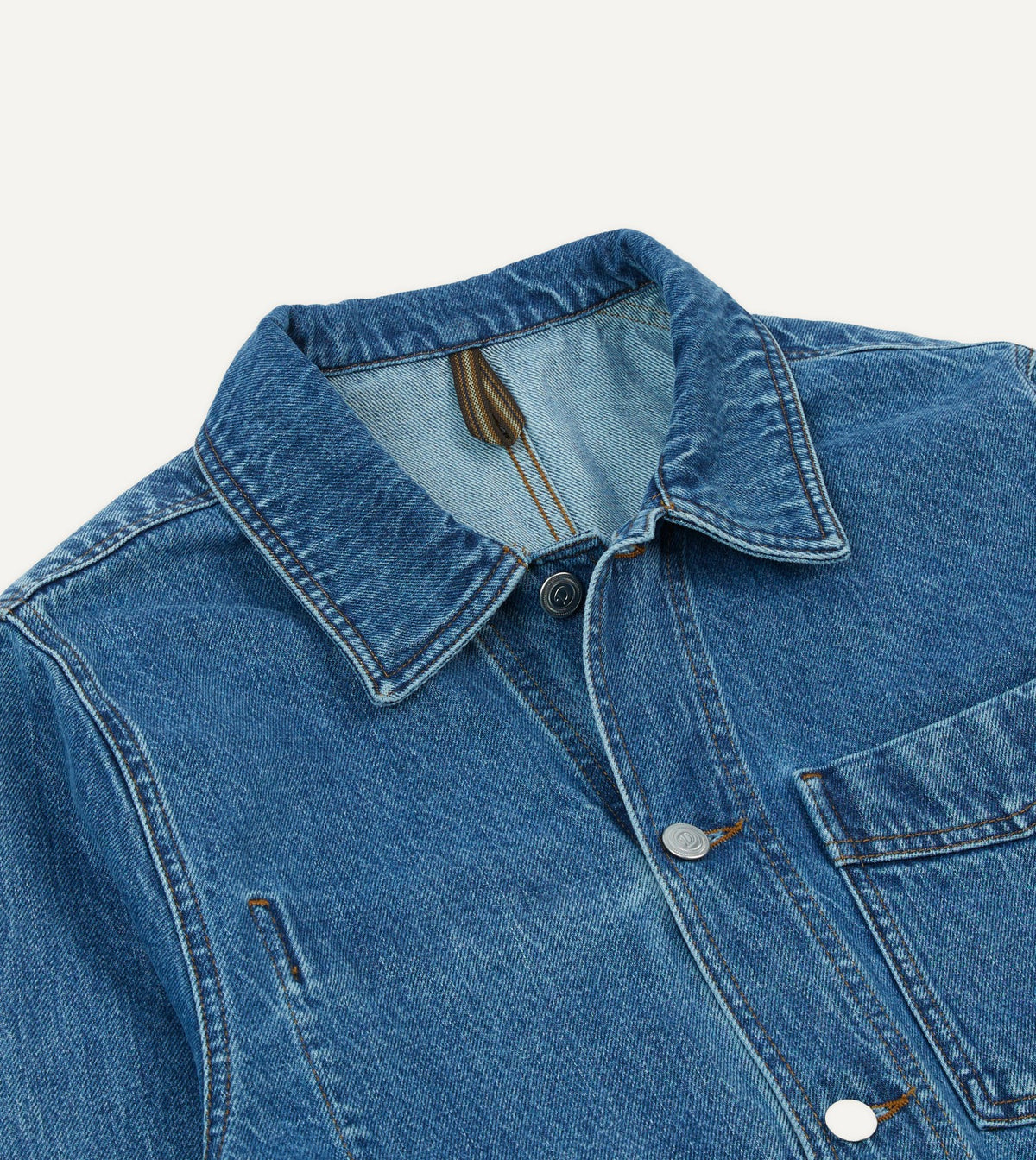 Drake's Bleach Wash Denim Work Jacket