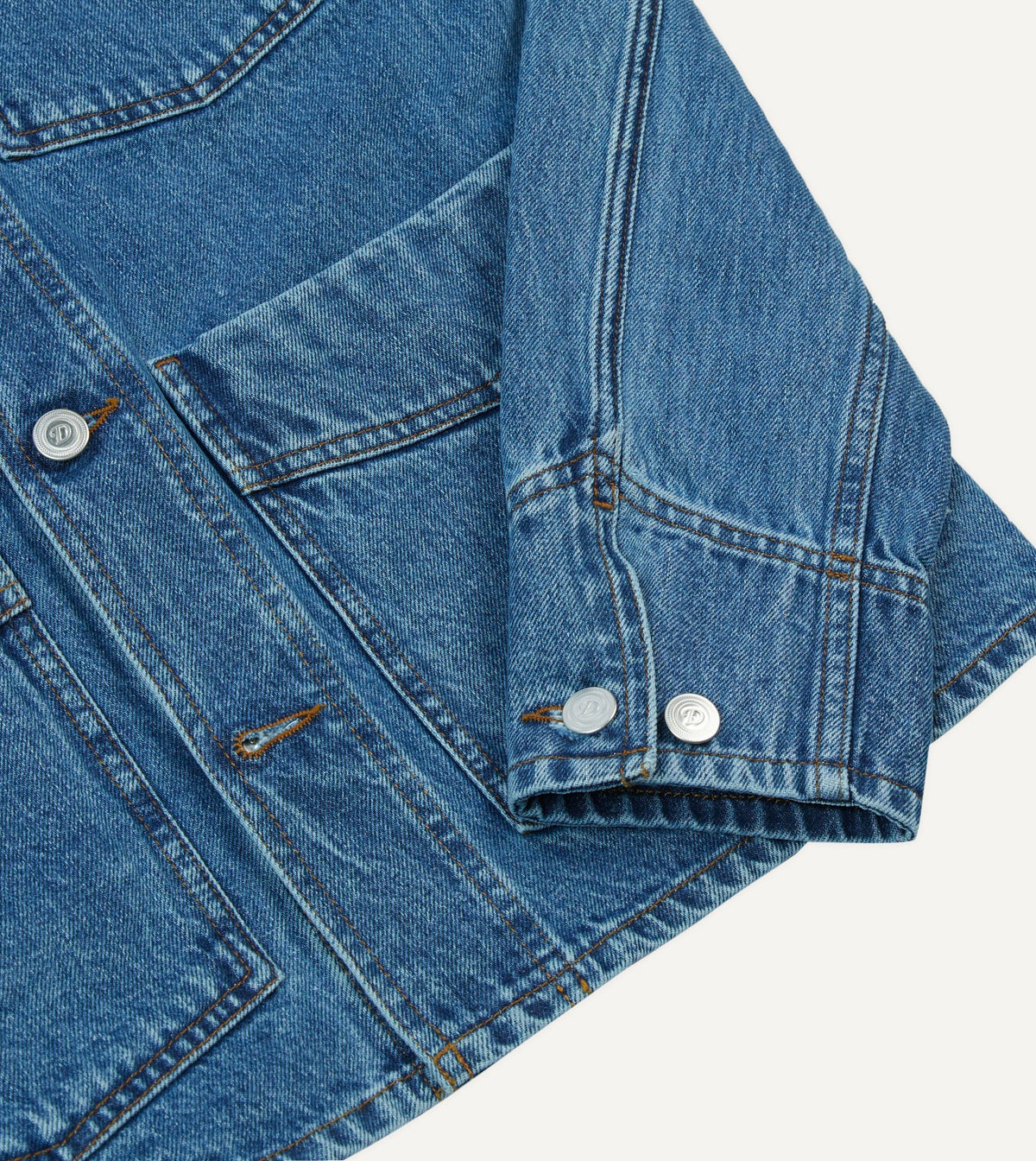 Drake's Bleach Wash Denim Work Jacket