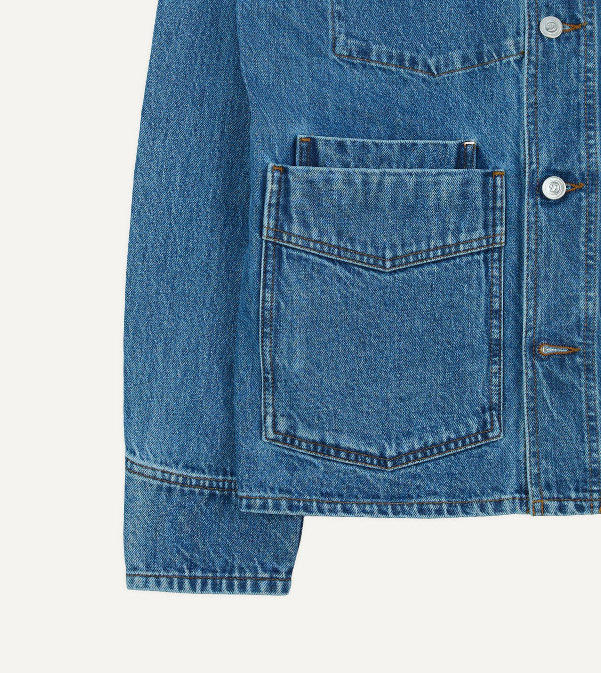 Drake's Bleach Wash Denim Work Jacket