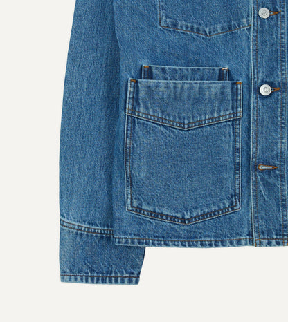 Drake's Bleach Wash Denim Work Jacket