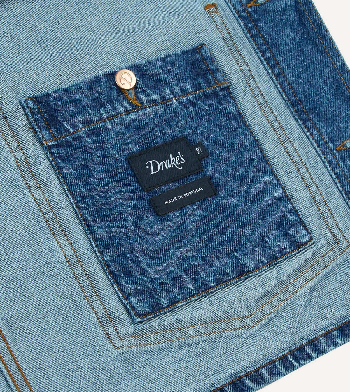Drake's Bleach Wash Denim Work Jacket