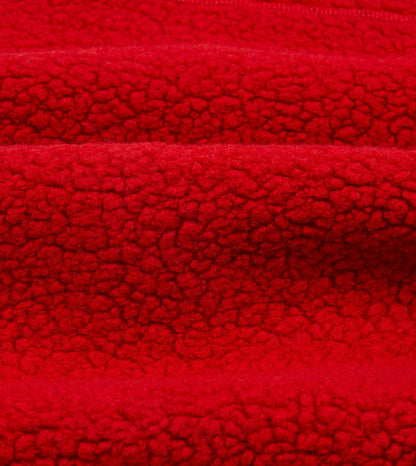 Drake's Red Boucle Wool Zip Fleece Vest