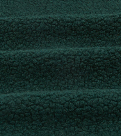 Drake's Dark Green Boucle Wool Zip Fleece Vest