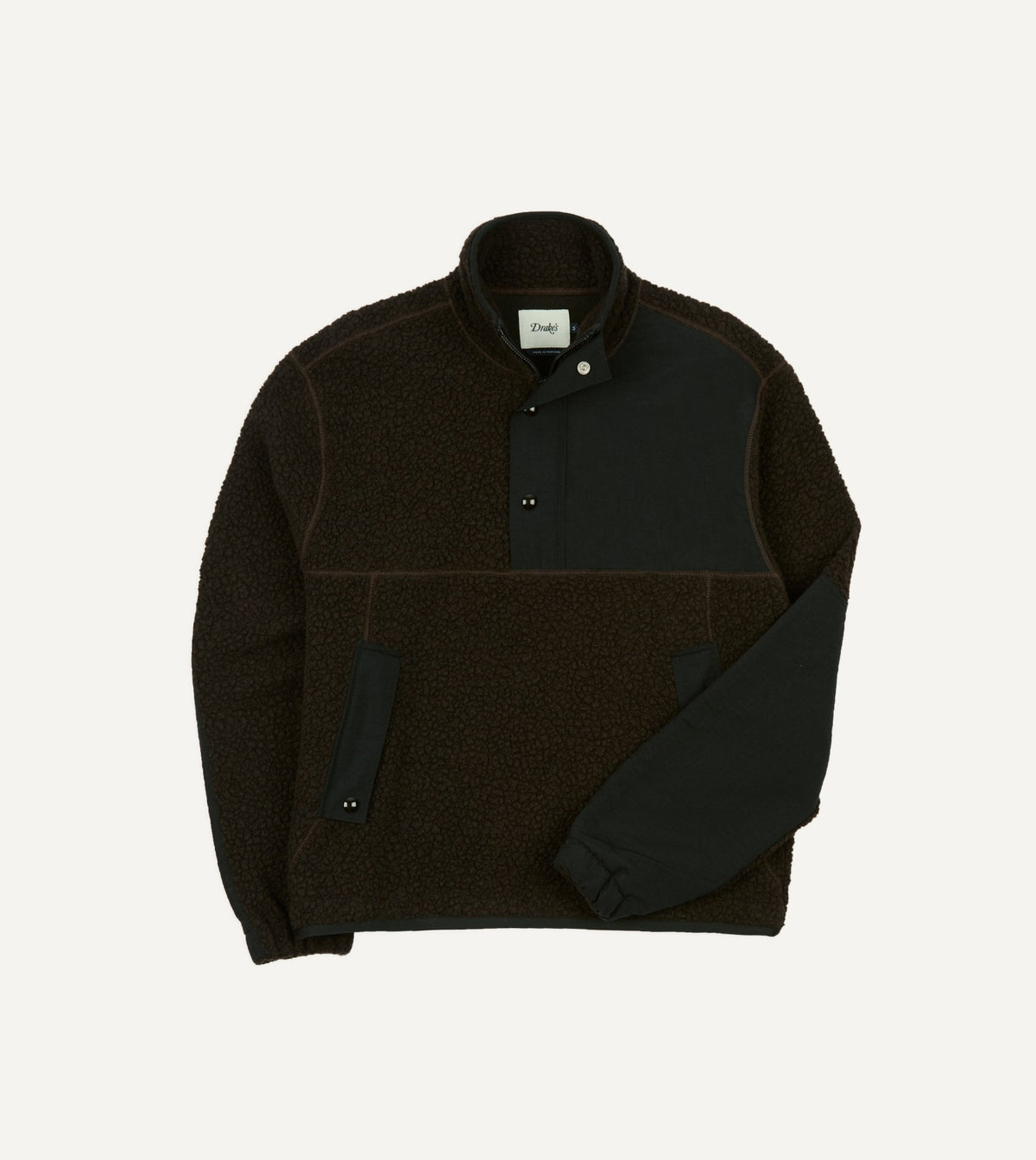 Drake's Drake's by A. Levine Boucle Wool Half-Zip Fleece Jacket