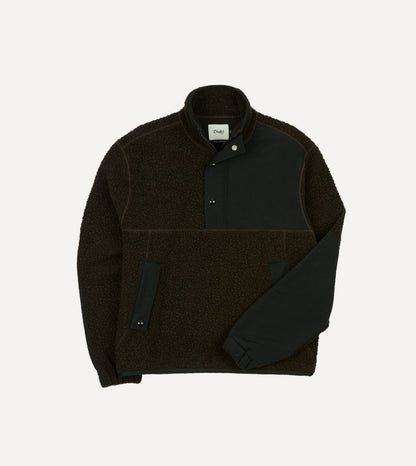 Drake's Drake's by A. Levine Boucle Wool Half-Zip Fleece Jacket