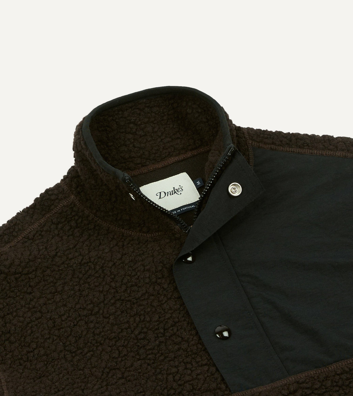 Drake's Drake's by A. Levine Boucle Wool Half-Zip Fleece Jacket