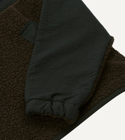 Drake's Drake's by A. Levine Boucle Wool Half-Zip Fleece Jacket