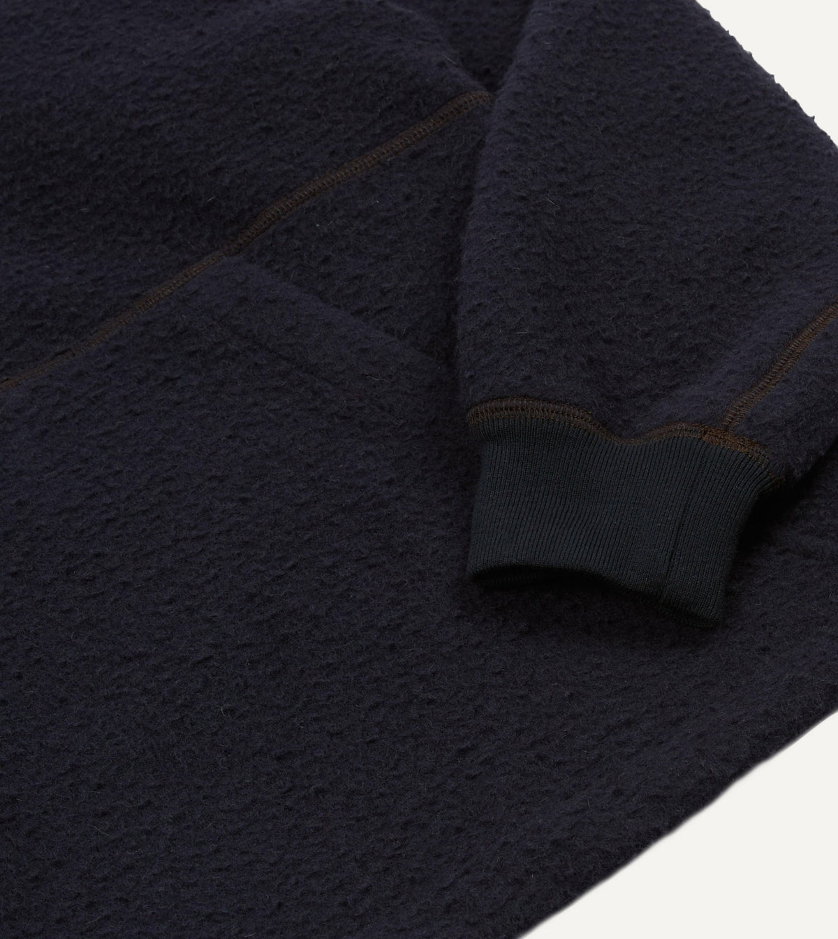 Drake's Navy Casentino Wool Half-Zip Pullover Fleece