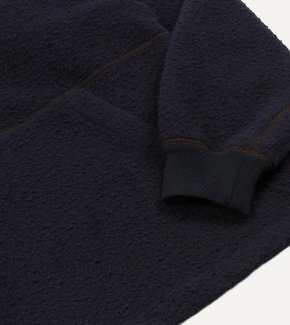 Drake's Navy Casentino Wool Half-Zip Pullover Fleece
