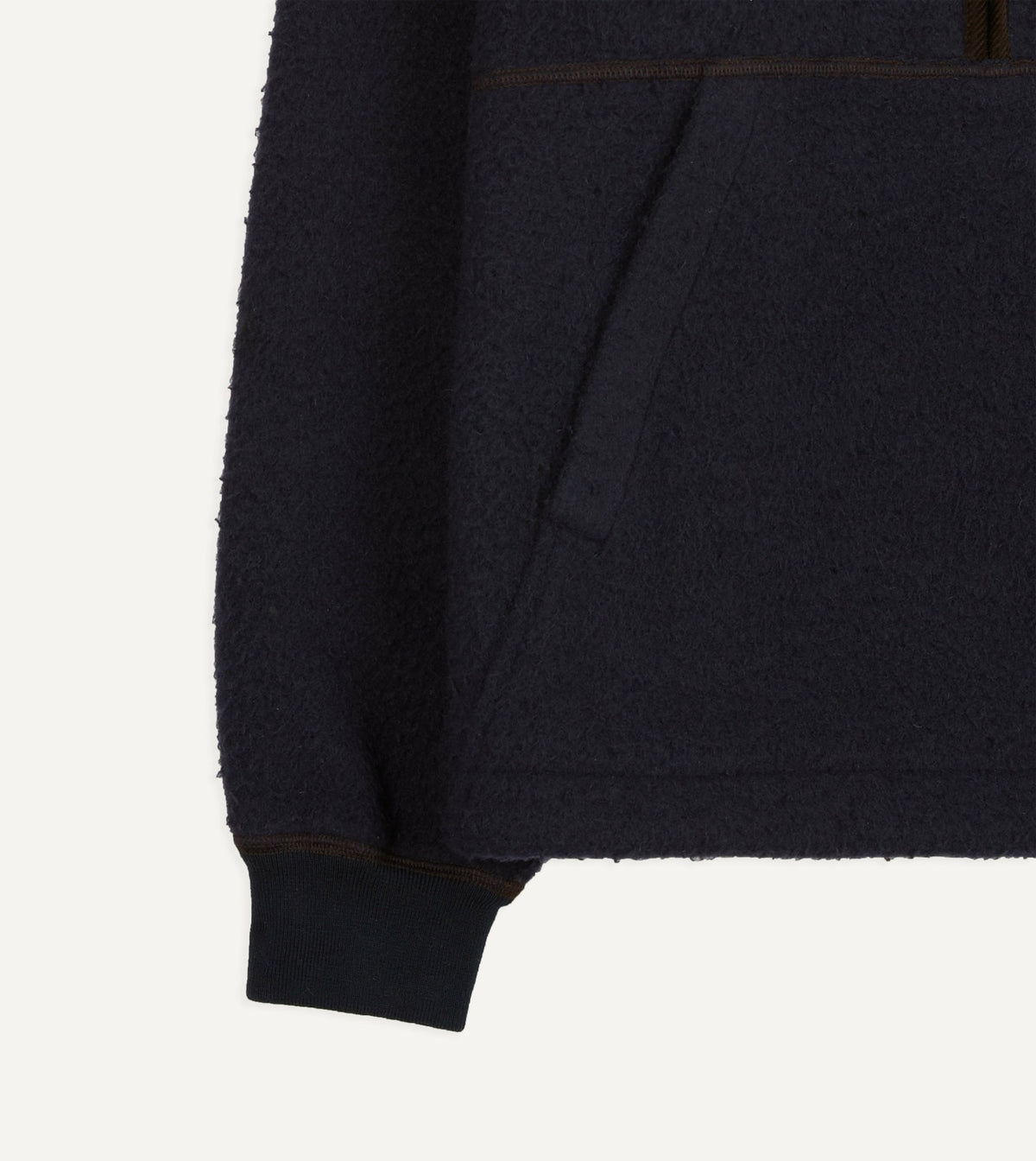 Drake's Navy Casentino Wool Half-Zip Pullover Fleece