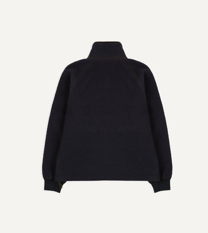 Drake's Navy Casentino Wool Half-Zip Pullover Fleece