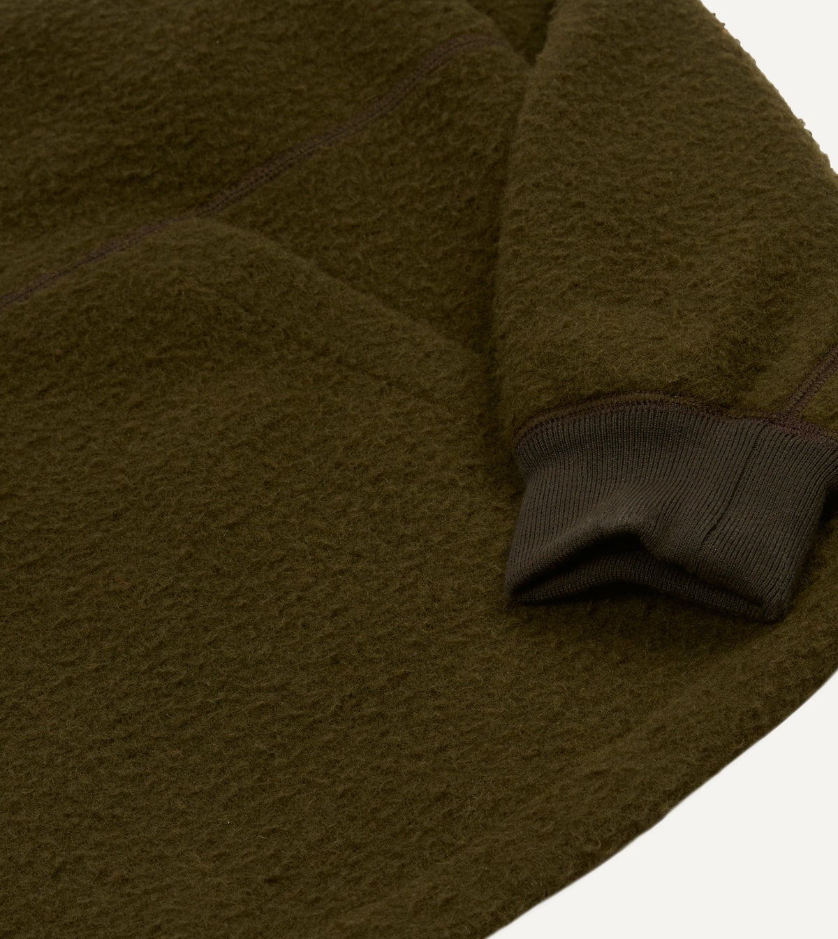 Drake's Olive Casentino Wool Half-Zip Pullover Fleece