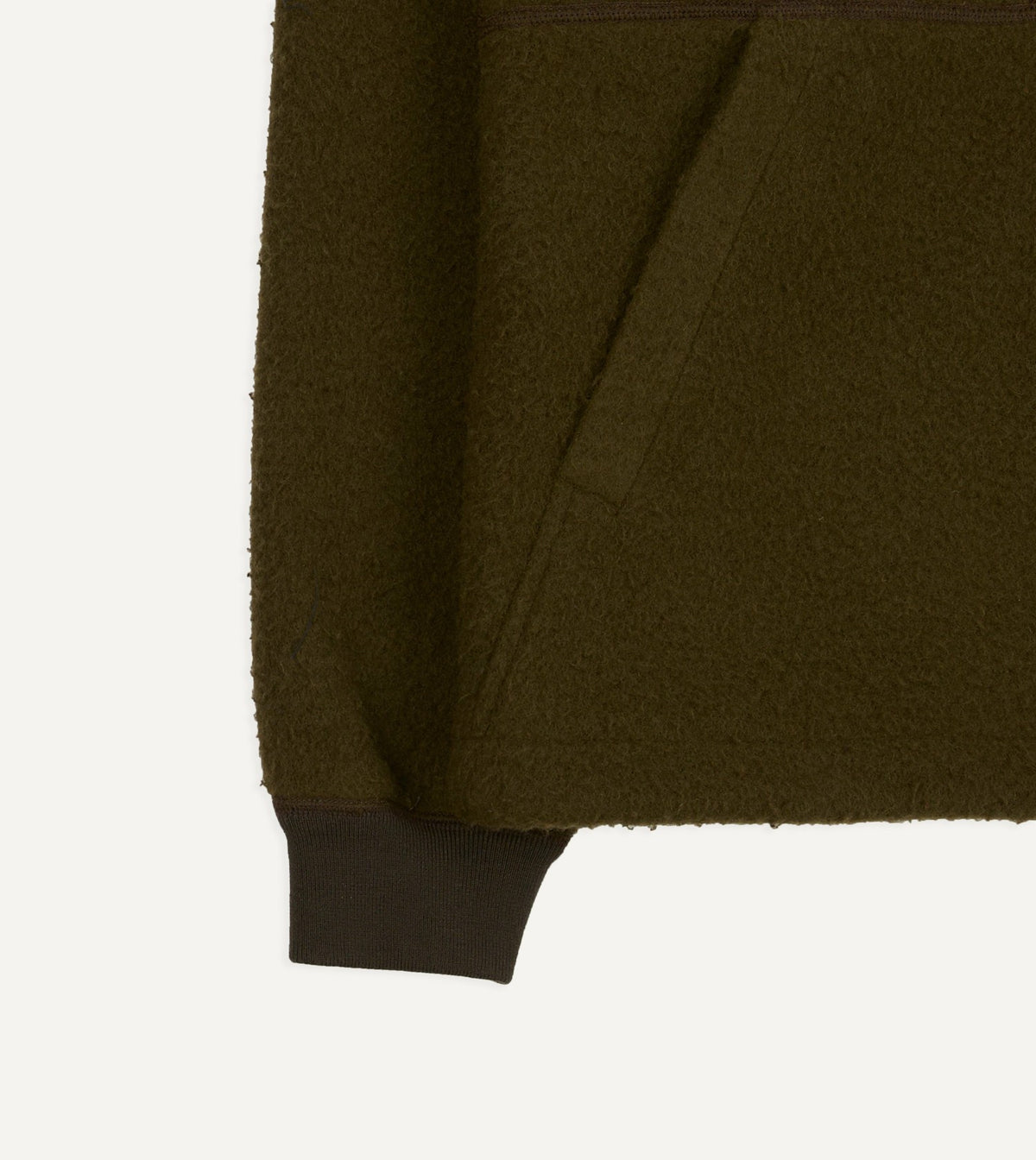 Drake's Olive Casentino Wool Half-Zip Pullover Fleece