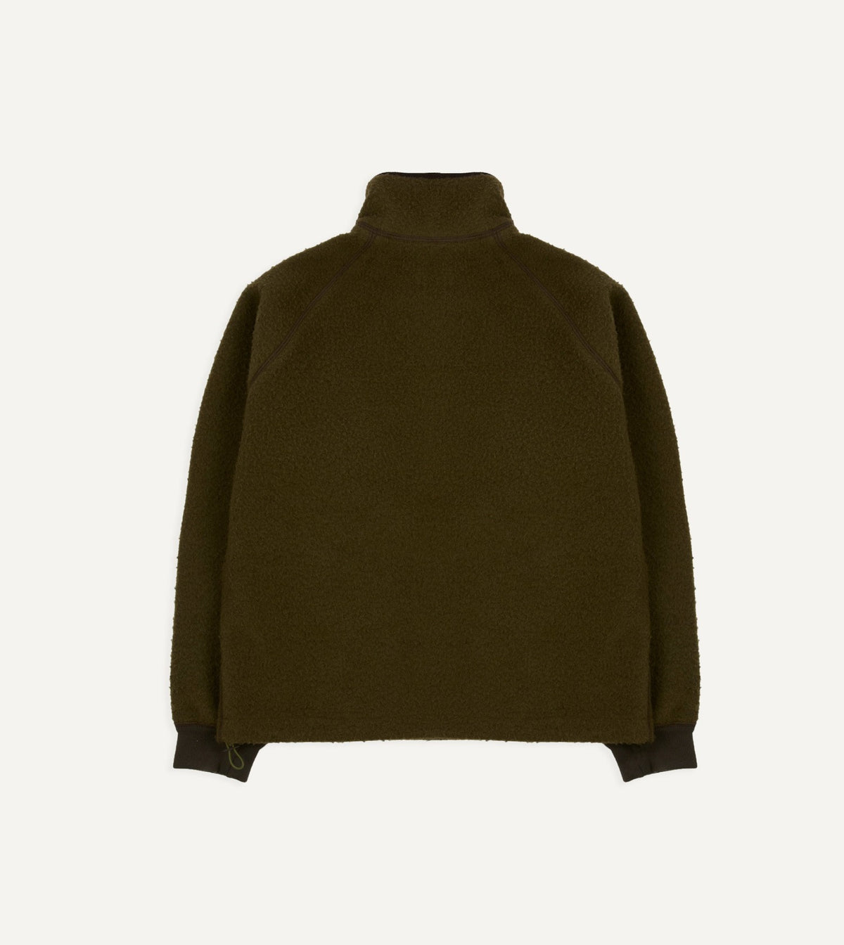 Drake's Olive Casentino Wool Half-Zip Pullover Fleece