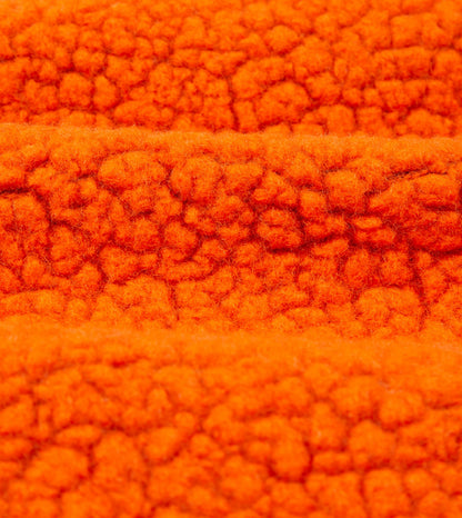 Drake's Orange Boucle Wool Zip Fleece Jacket