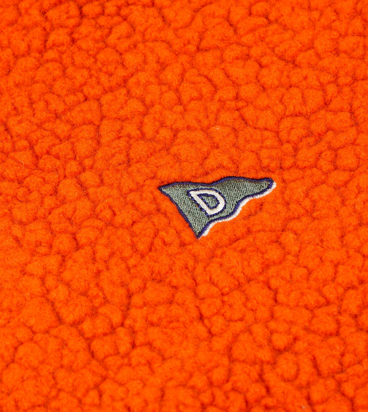 Drake's Orange Boucle Wool Zip Fleece Jacket