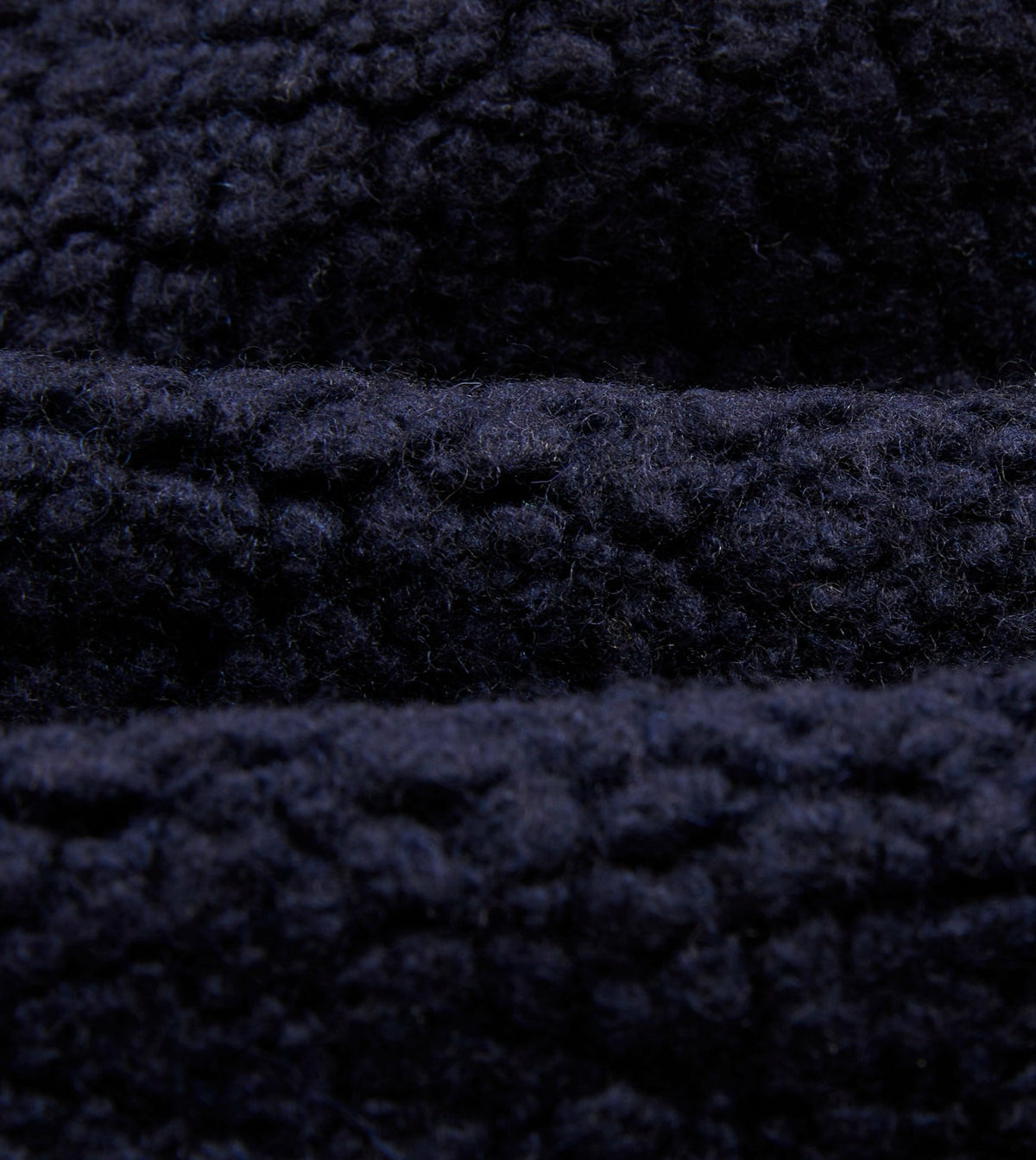 Drake's Navy Boucle Wool Zip Fleece Jacket