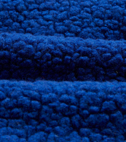 Drake's Blue Boucle Wool Zip Fleece Jacket