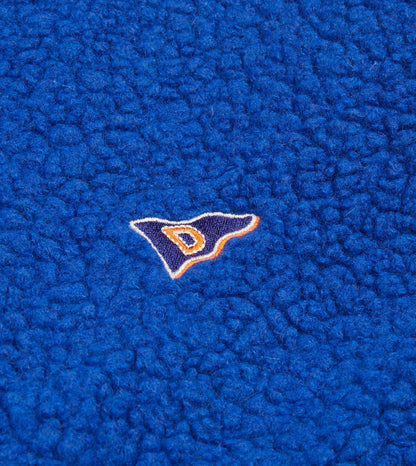 Drake's Blue Boucle Wool Zip Fleece Jacket