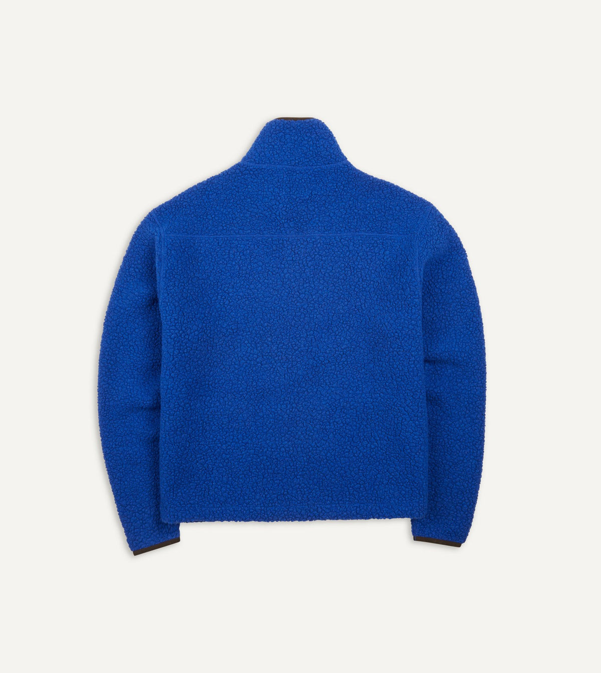 Drake's Blue Boucle Wool Zip Fleece Jacket