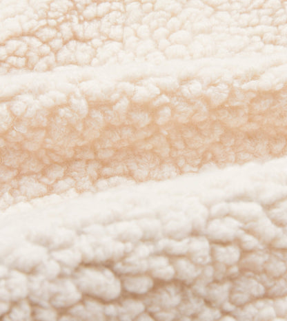 Drake's Ecru Boucle Wool Zip Fleece Jacket