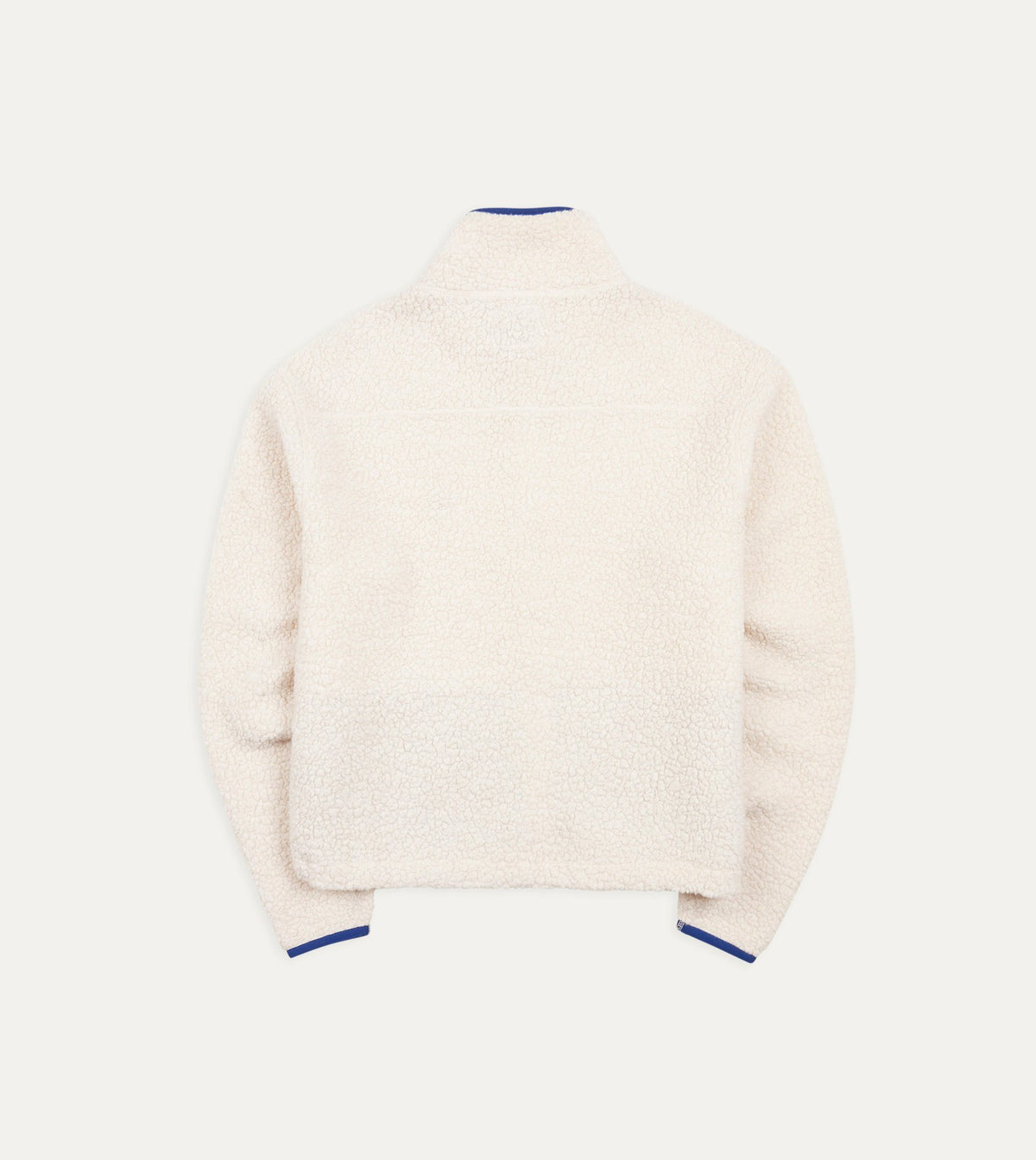Drake's Ecru Boucle Wool Zip Fleece Jacket