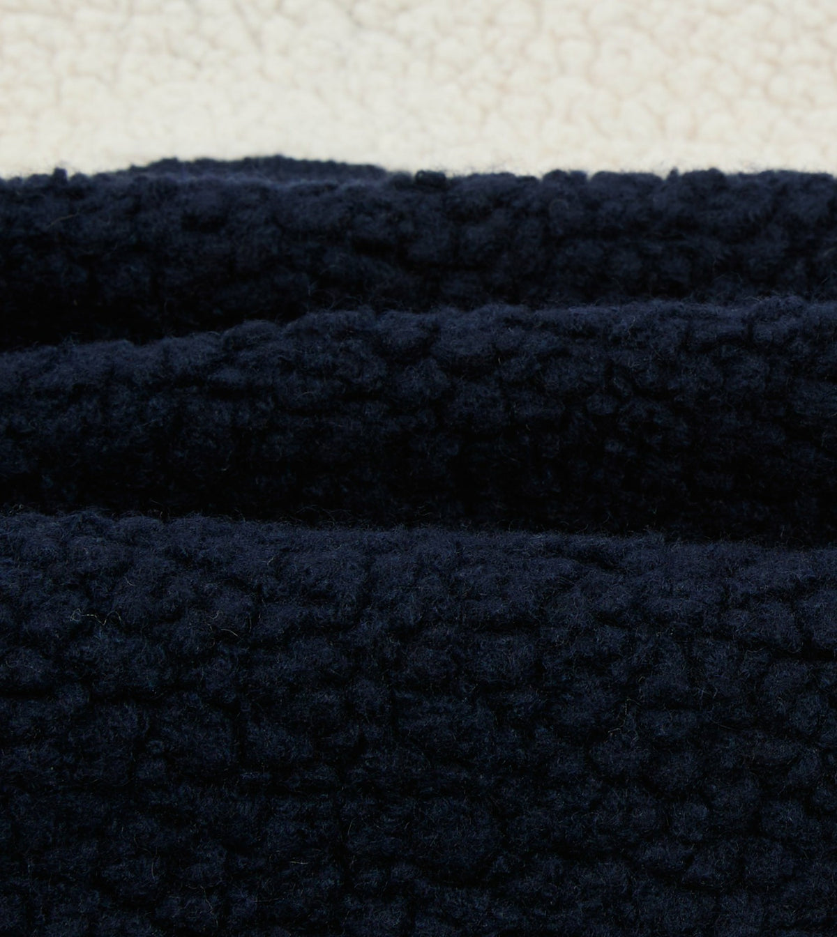 Drake's Navy, Ecru and Khaki Boucle Wool Half-Zip Fleece Jacket