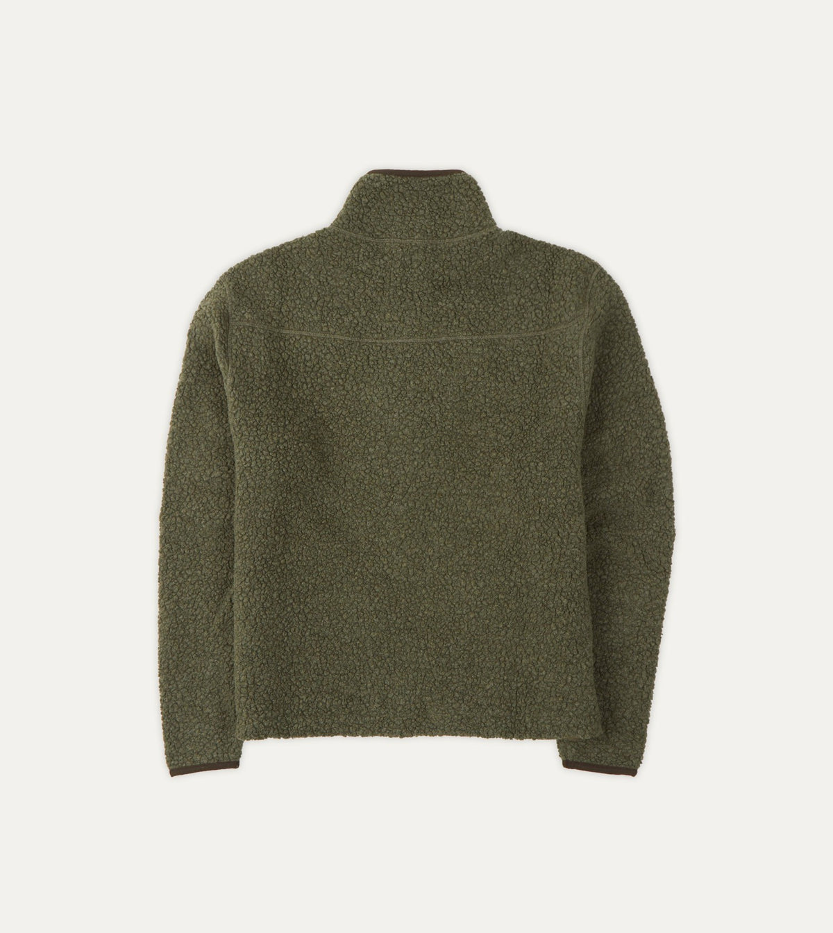 Drake's Green Boucle Wool Zip Fleece Jacket