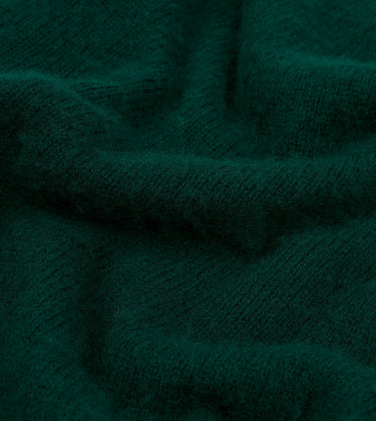 Drake's Forest Green Brushed Shetland Crew Neck Jumper
