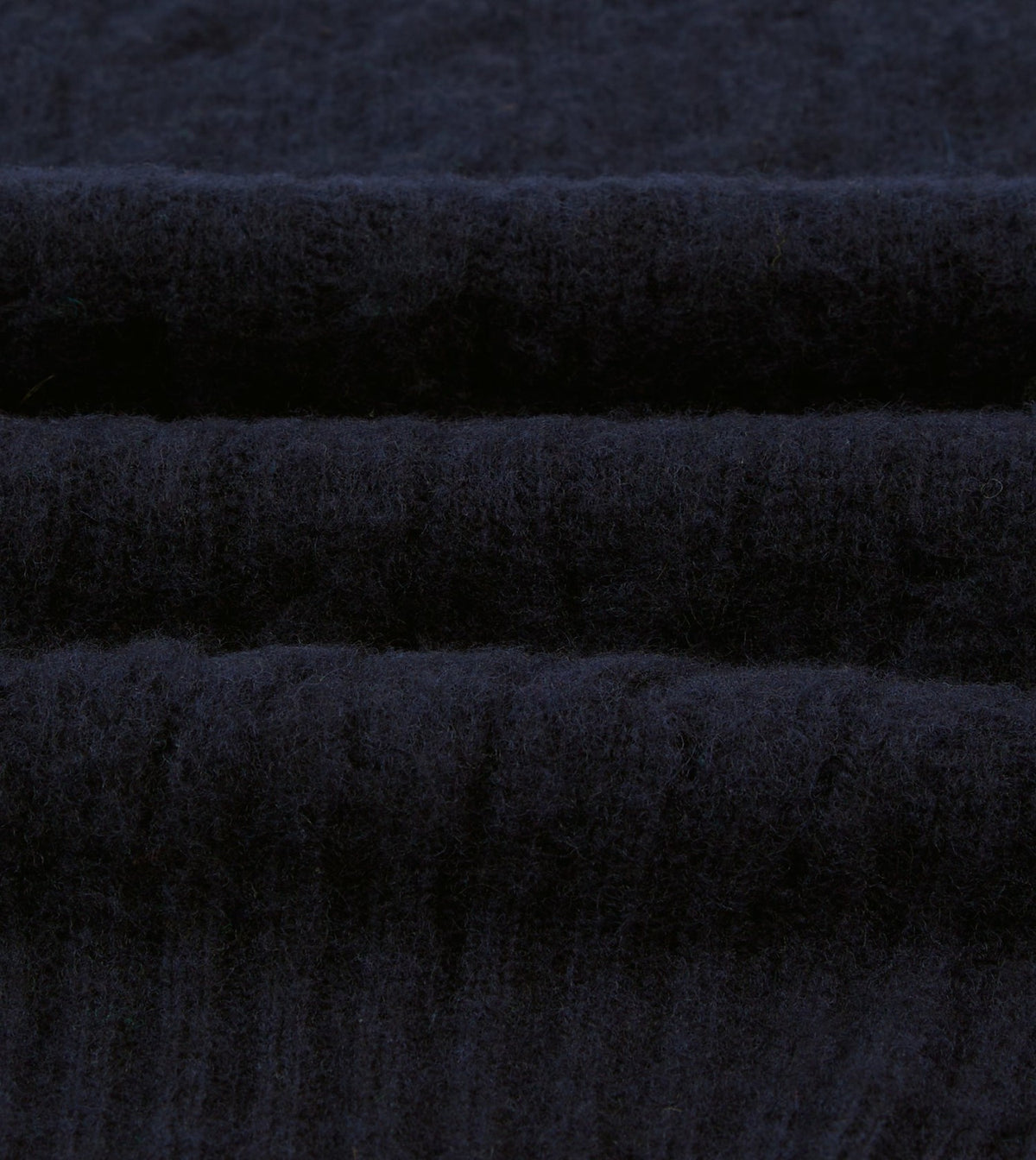 Drake's Navy Brushed Cable Knit Shetland Crew Neck Jumper