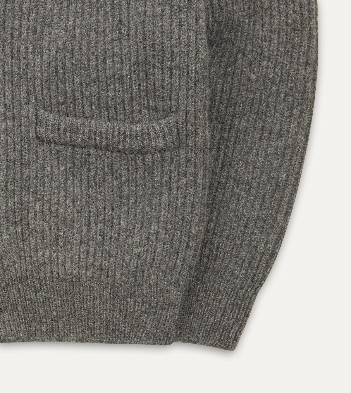 Drake's Grey Lambswool Shawl Collar Cardigan