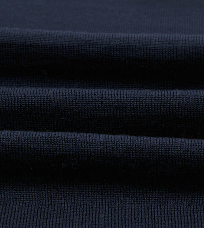 Drake's Navy Merino Wool Knitted Rugby Shirt