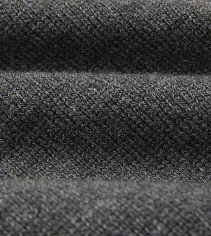 Drake's Grey Merino Wool Knitted Polo