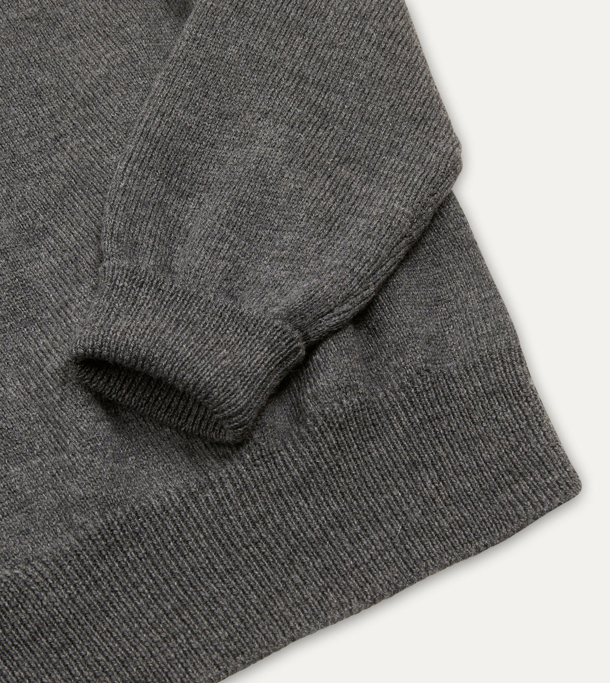 Drake's Grey Merino Wool Knitted Polo