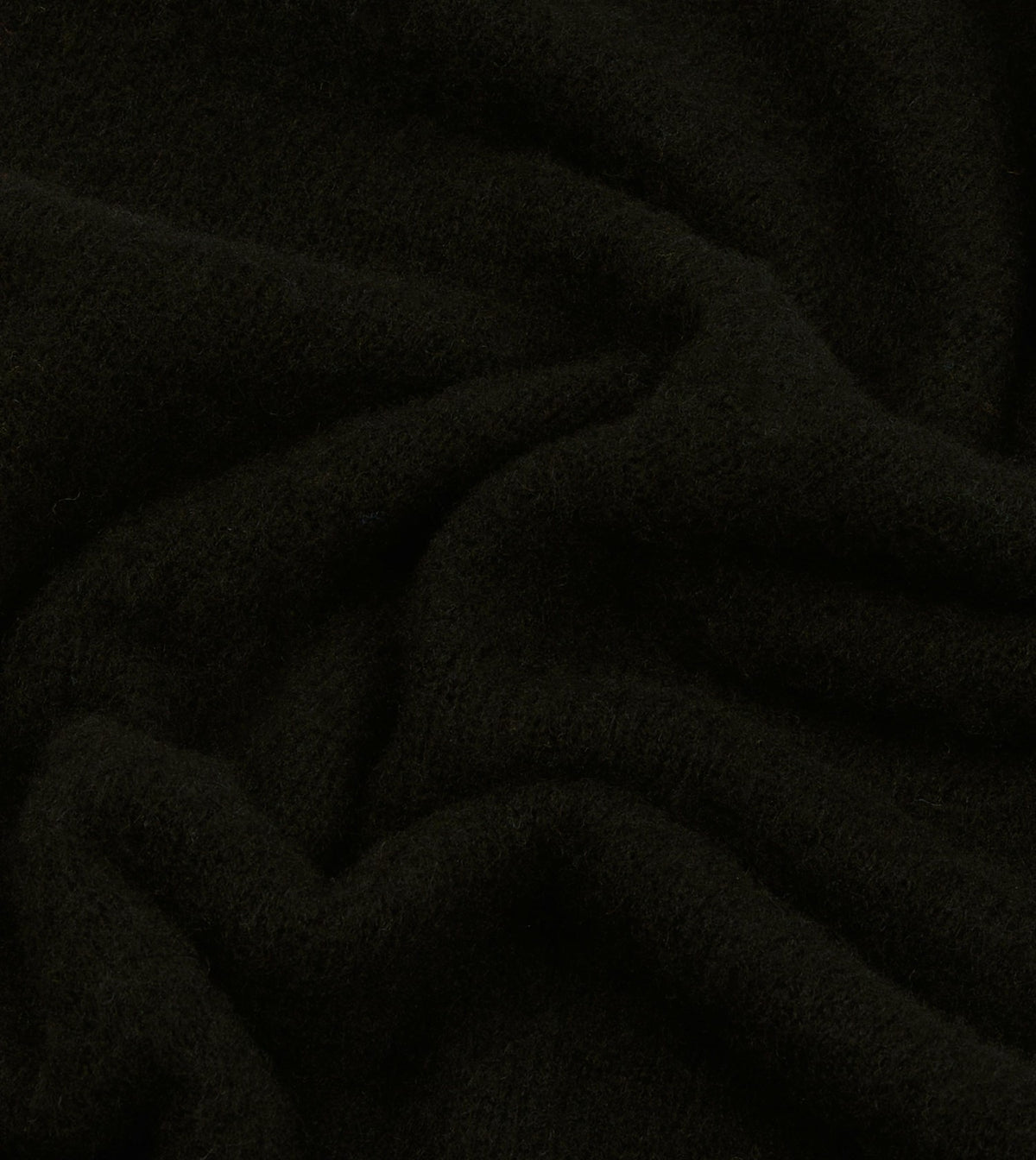 Drake's Black Brushed Shetland Mock Neck Jumper