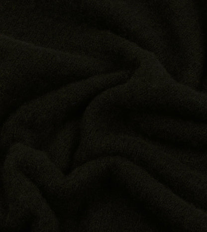 Drake's Black Brushed Shetland Mock Neck Jumper