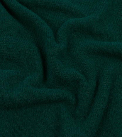Drake's Green Brushed Shetland Mock Neck Jumper