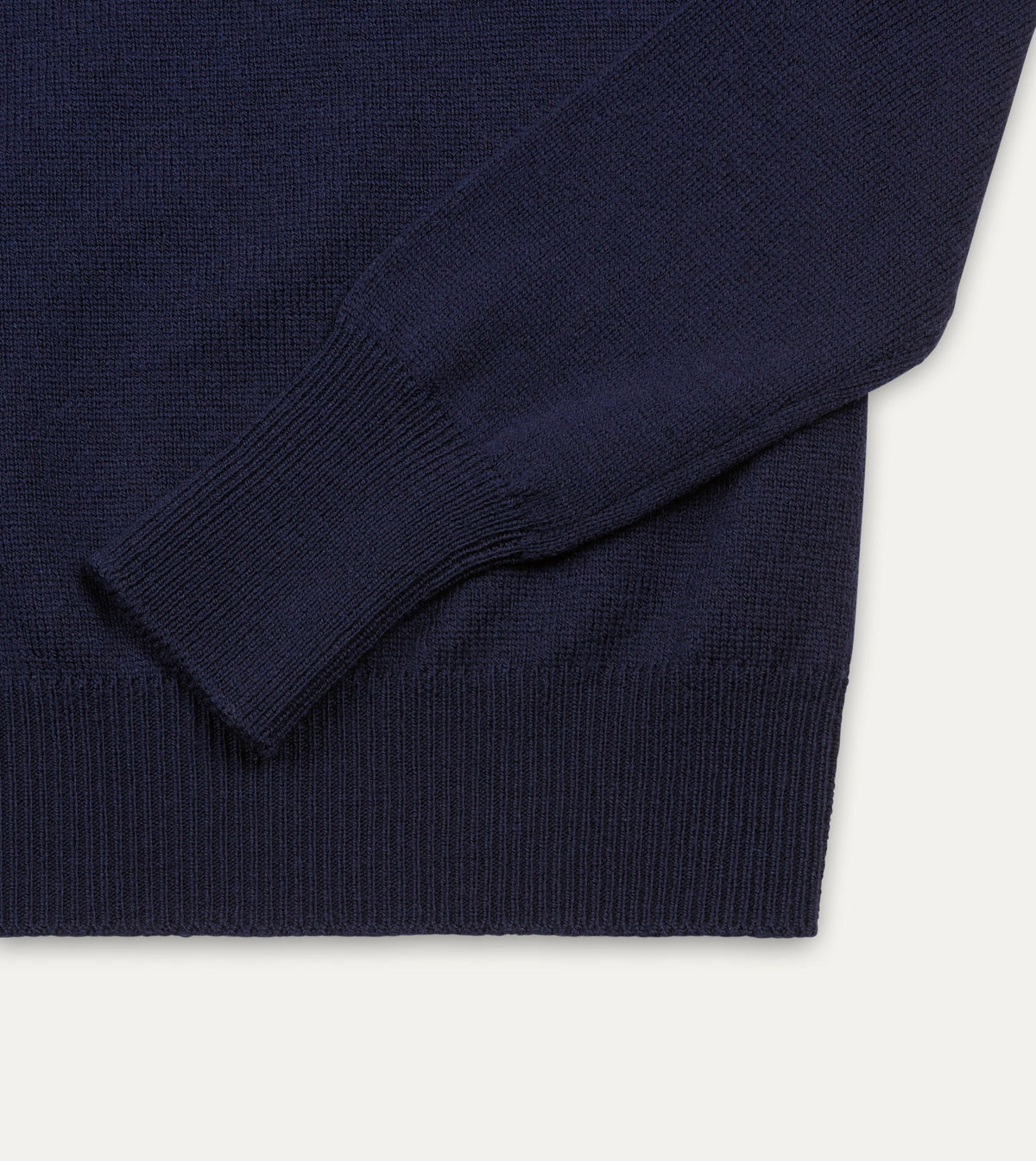 Drake's Navy Merino Crew Neck Jumper