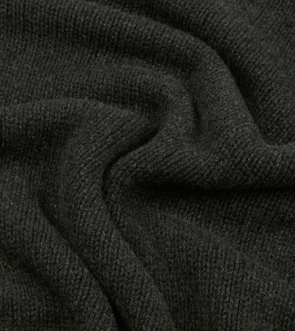 Drake's Charcoal Lambswool Submariner Roll Neck Jumper