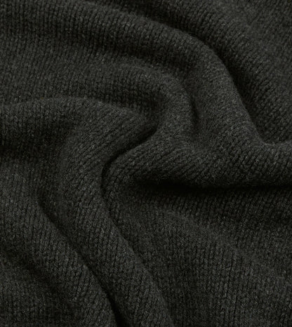 Drake's Charcoal Lambswool Submariner Roll Neck Jumper