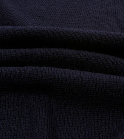 Drake's Navy Merino Wool Knitted Polo